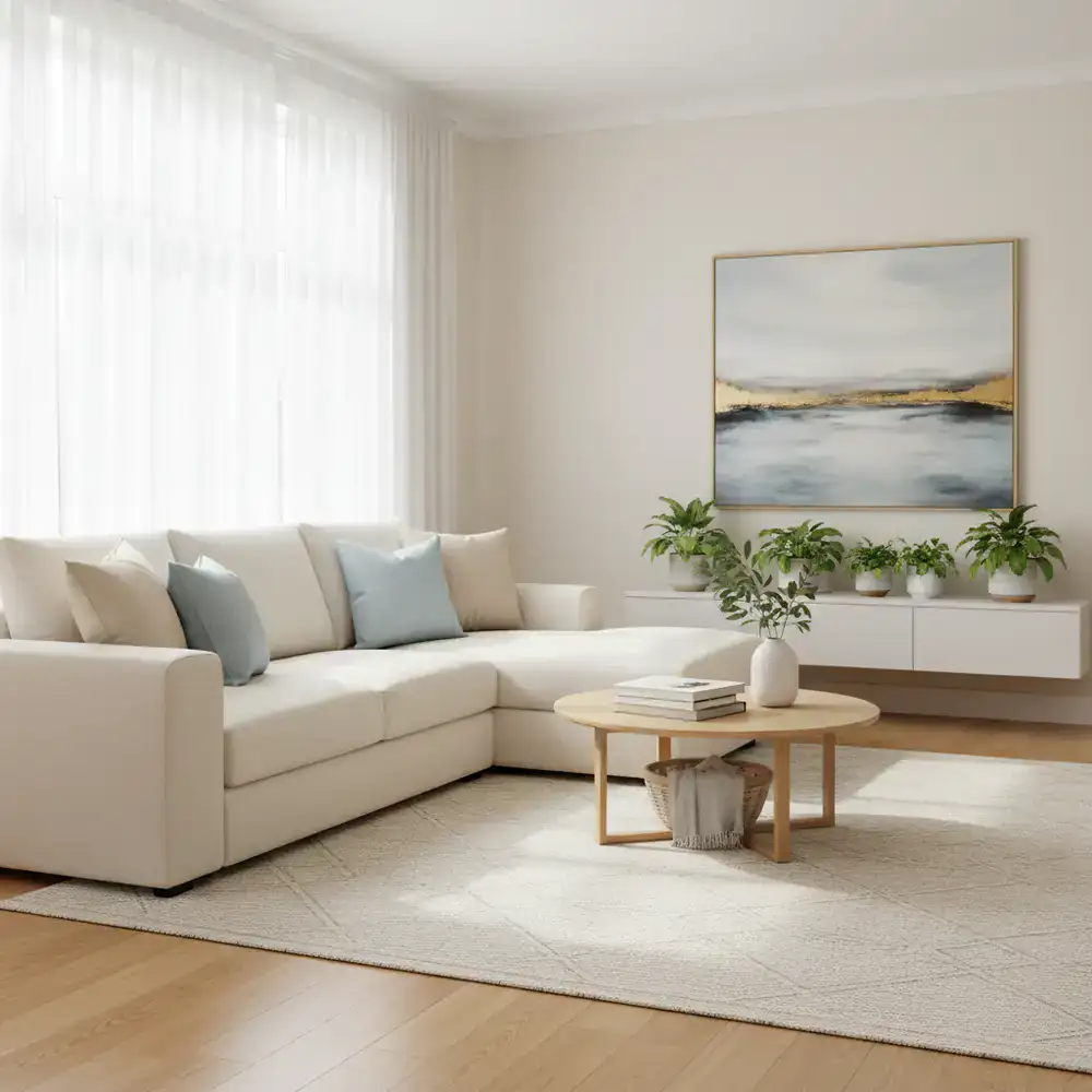 Tidy and organized living room